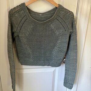 lululemon athletica green cropped knit sweater size 4